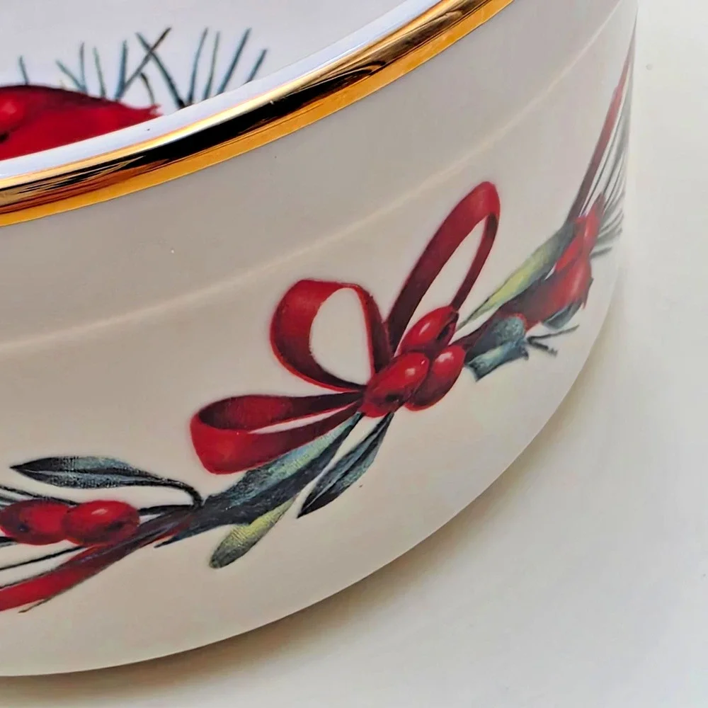 Lenox Winter Greetings Cardinal Dip Bowl 4.5